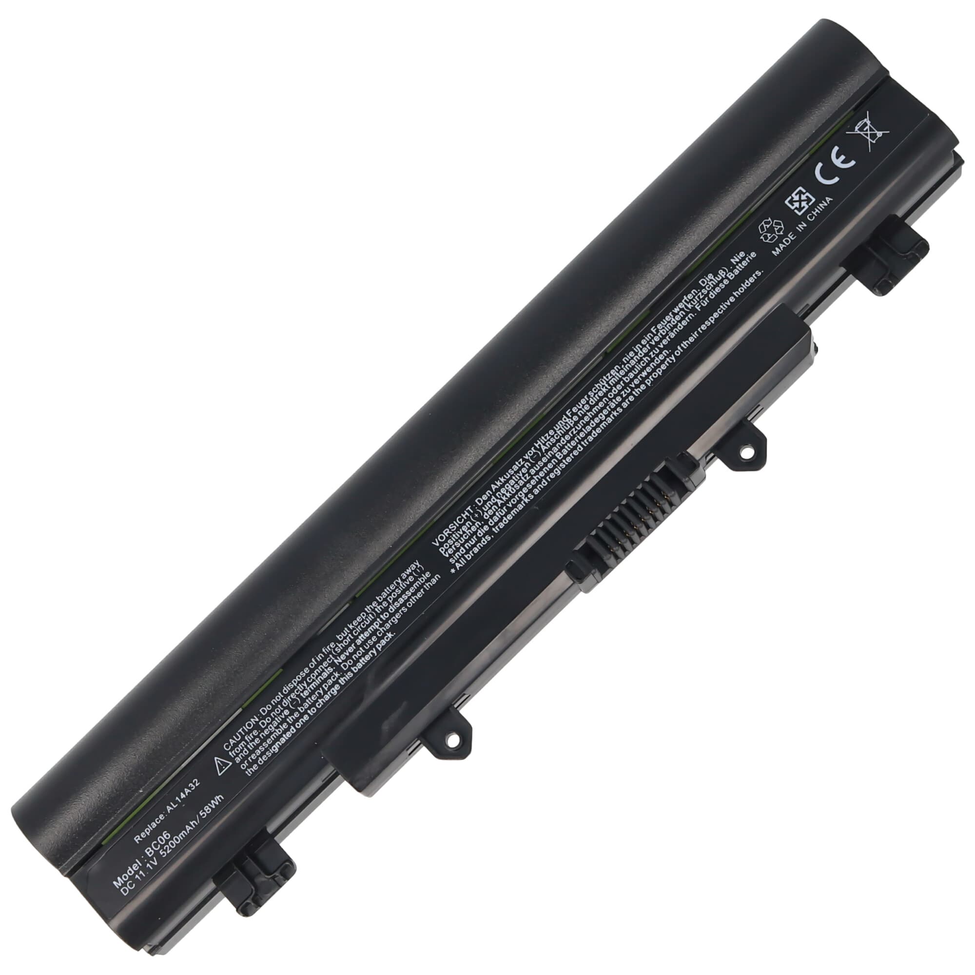 Batterie pour ACER Aspire E15 Touch, Li-ion, 11.1V, 5200mAh, 57.7Wh, noir