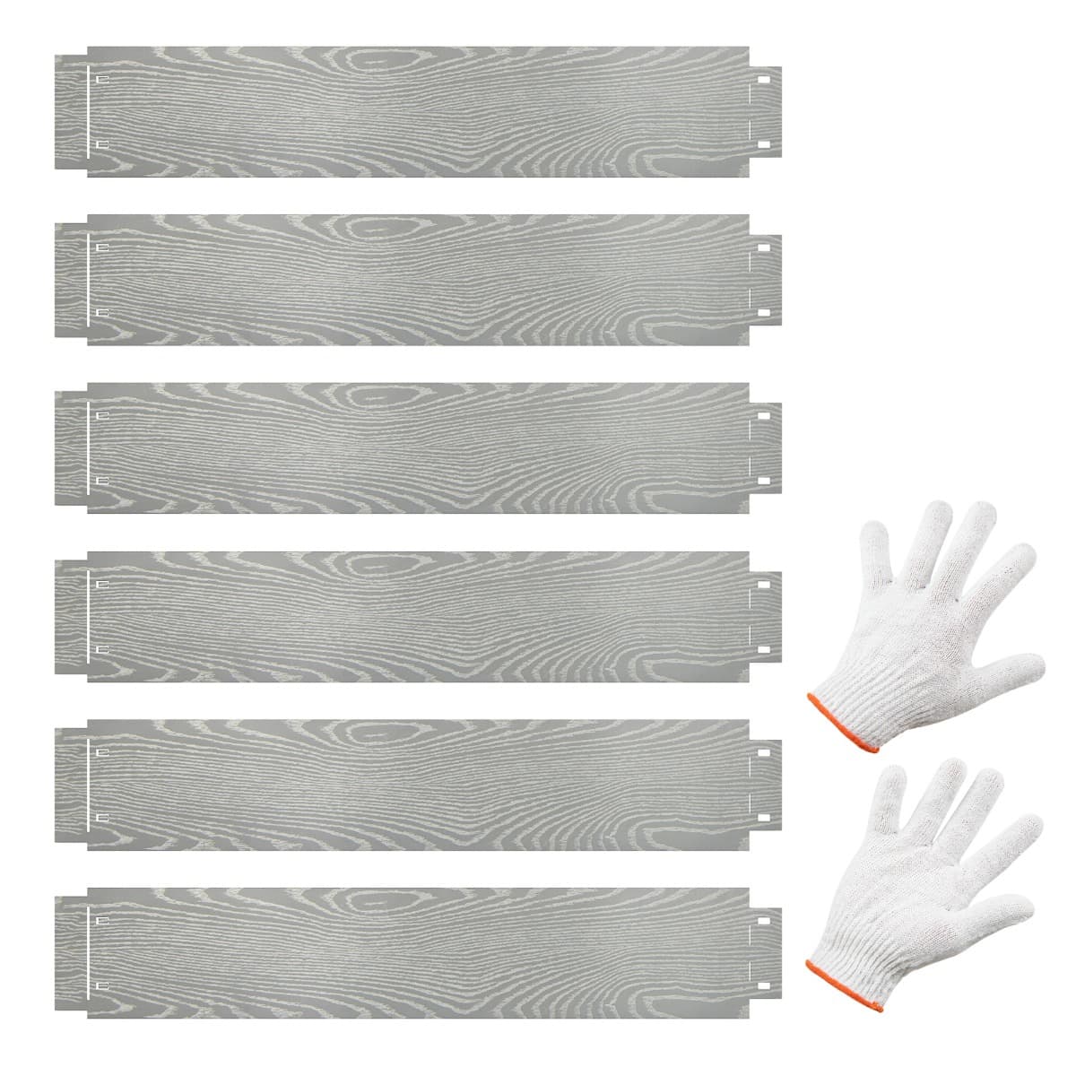 CostwayJardinière Surélevée en Métal Galvanisé 6 Pièces de 600cm Protection Flexible Des Arbres Bandes de 110cm de Profondeur 20cm Argent